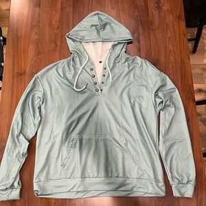 4 for $20 NWOT Long Sleeve Sweatshirt Hoodie Button Up - Blue Green/Gray - L